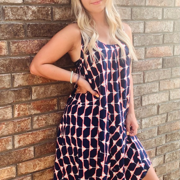 Stylus Asymmetrical Sleeveless Dress Navy Size M - Picture 3 of 7